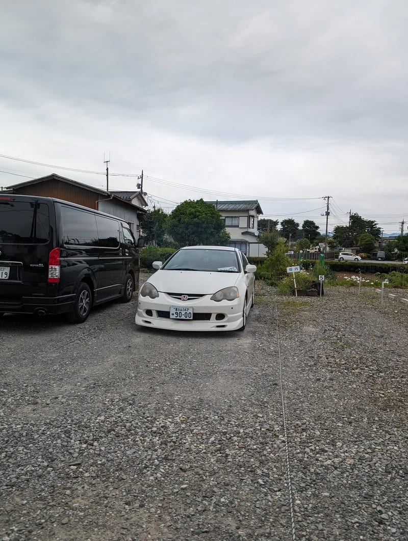 White Honda Integra Type R spotted in Japan — this does not exist in the US market White Honda Integra Type R parked on a street in Japan.